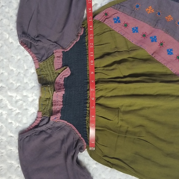 Vintage Bohemian Hippie Embroidered One Size Pullover Tunic Top - Picture 14 of 15